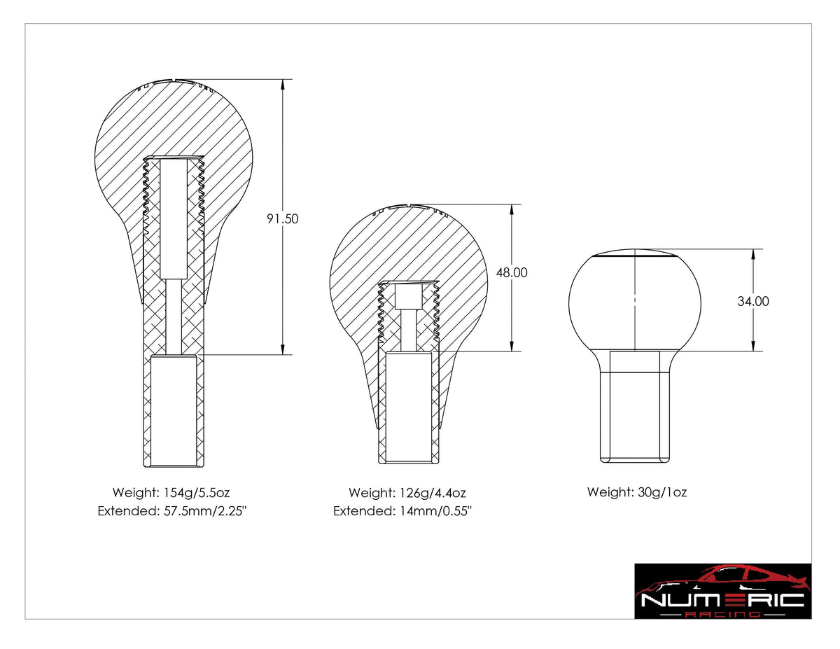 G-Body Delrin Shift Knob and Extender